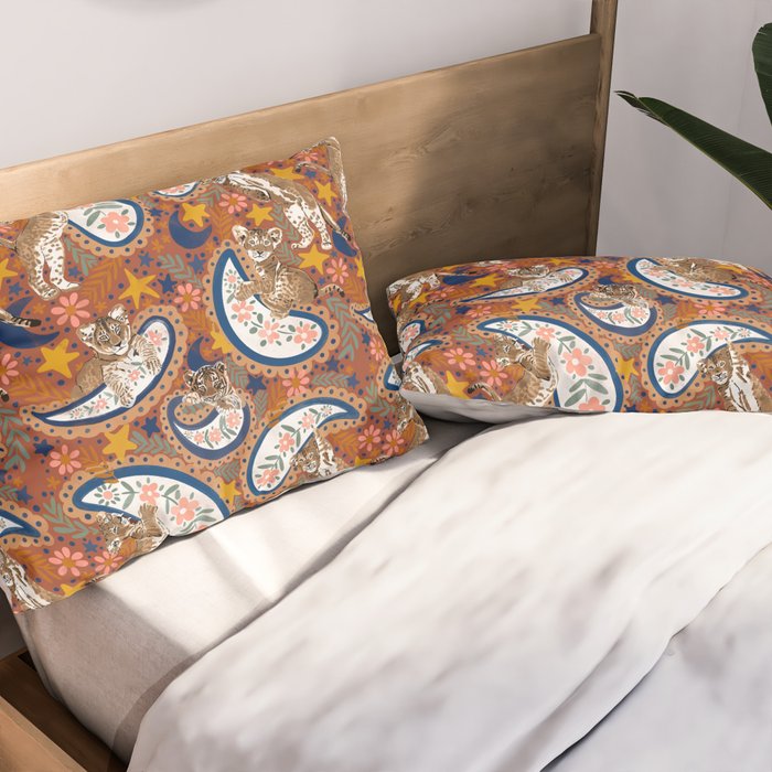 Celestial Sunset Leopard Cubs Pillow Sham Gallery Image 2