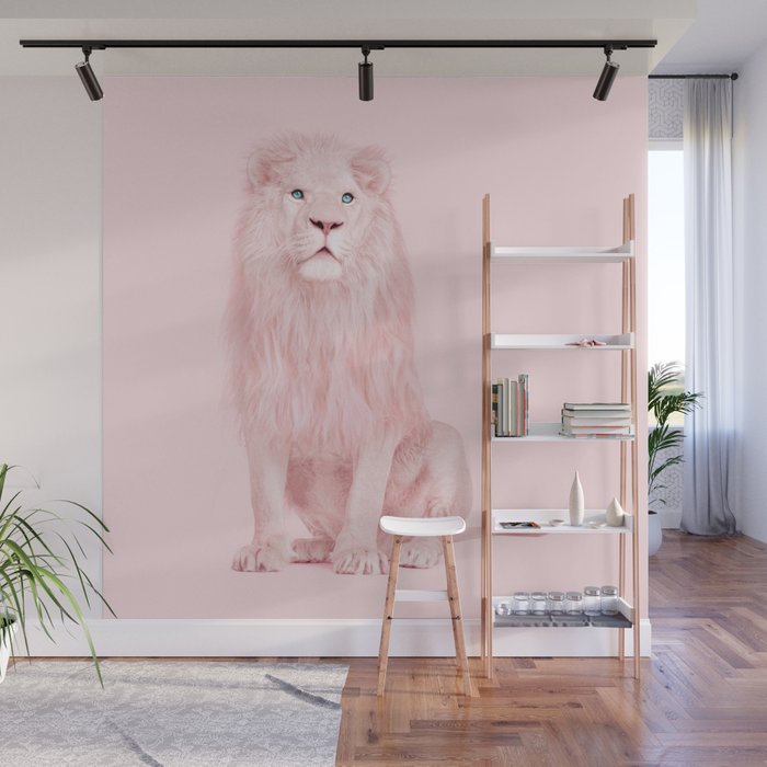PINK LION Wall Mural Gallery Image 1