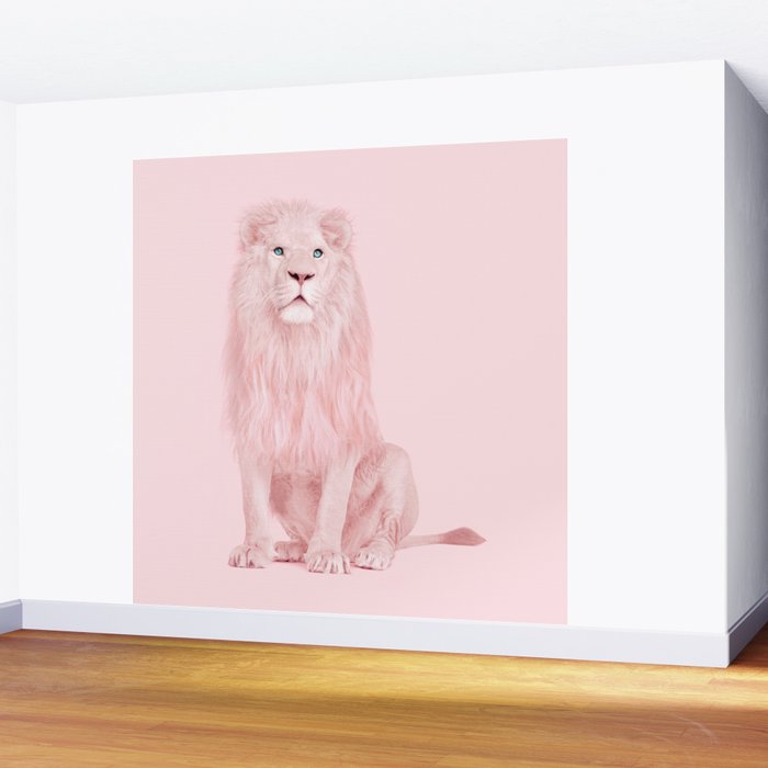 PINK LION Wall Mural Gallery Image 2