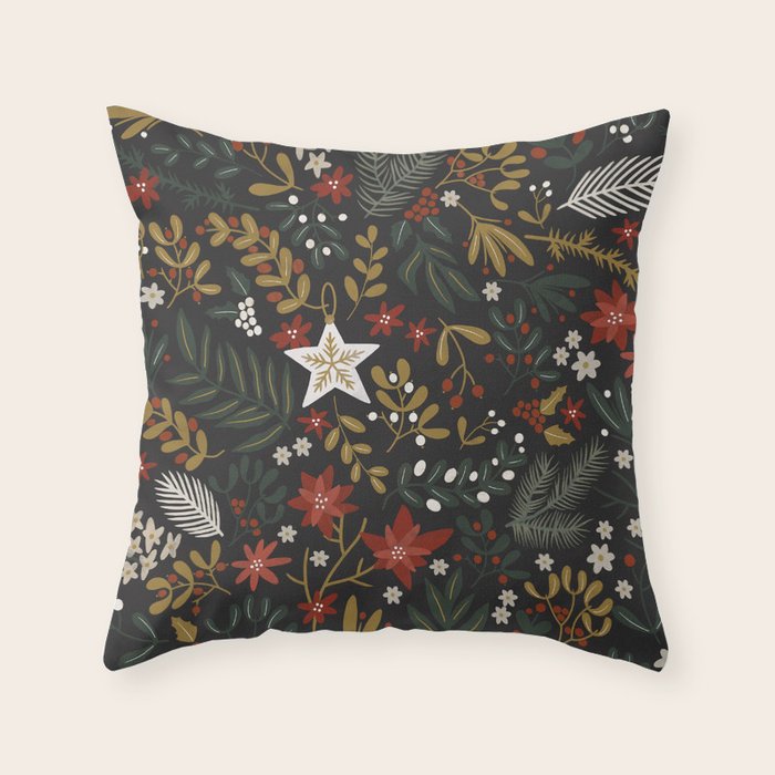 Dark holidays nature Throw Pillow Gallery Image 6