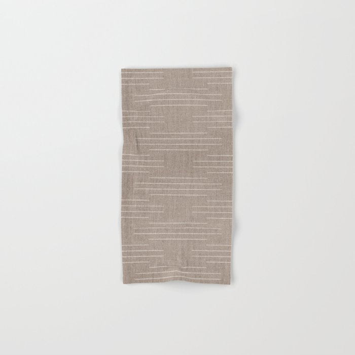 Minimalist, Boho, Line Art in Stone Beige Bath Towel Gallery Image 1