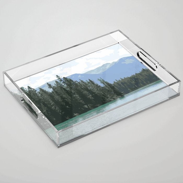 Mountain Waters Calming and Clear Acrylic Tray Gallery Image 1