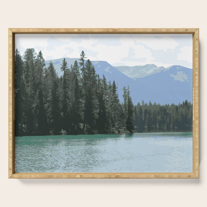 Mountain Waters Calming and Clear Serving Tray Gallery Image 1