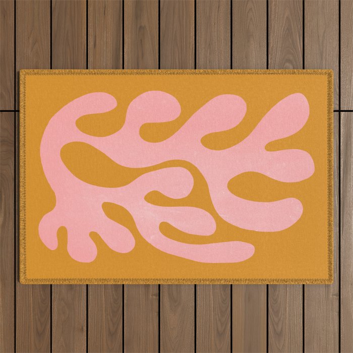 Lilac & Sundown: Matisse Paper Cutouts 03 Outdoor Rug Gallery Image 1
