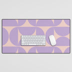 Mid Century Modern Retro Pattern In Lavender Desk Mat Gallery Image 1