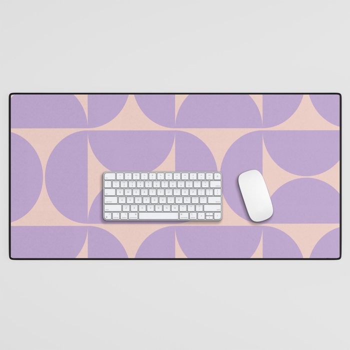 Mid Century Modern Retro Pattern In Lavender Desk Mat Gallery Image 1