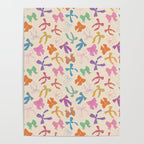 Vintage Coquette Colorful Bows Pattern Poster Gallery Image 4