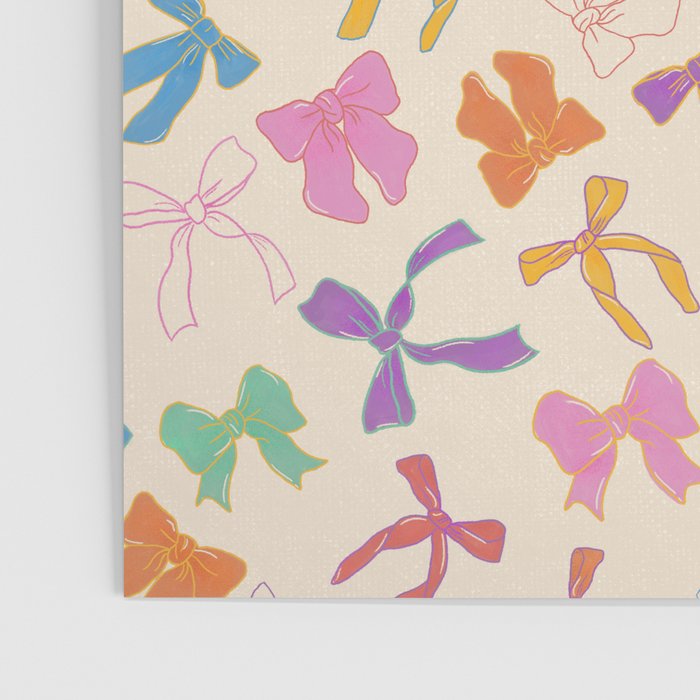 Vintage Coquette Colorful Bows Pattern Poster Gallery Image 3