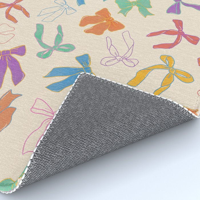 Vintage Coquette Colorful Bows Pattern Rug Gallery Image 4