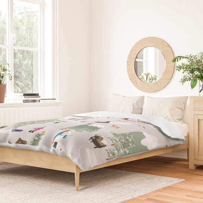 Snow Skiing Ski Slopes Landscape Duvet Cover Gallery Image 2