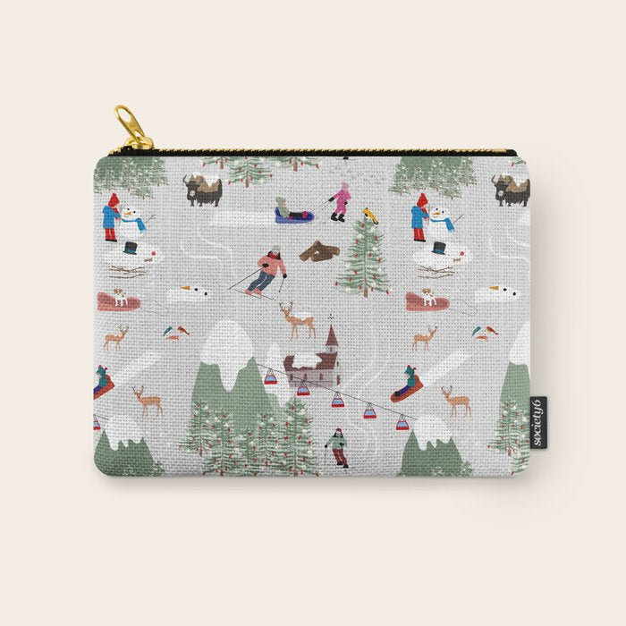 Snow Skiing Ski Slopes Landscape Carry All Pouch Gallery Image 1