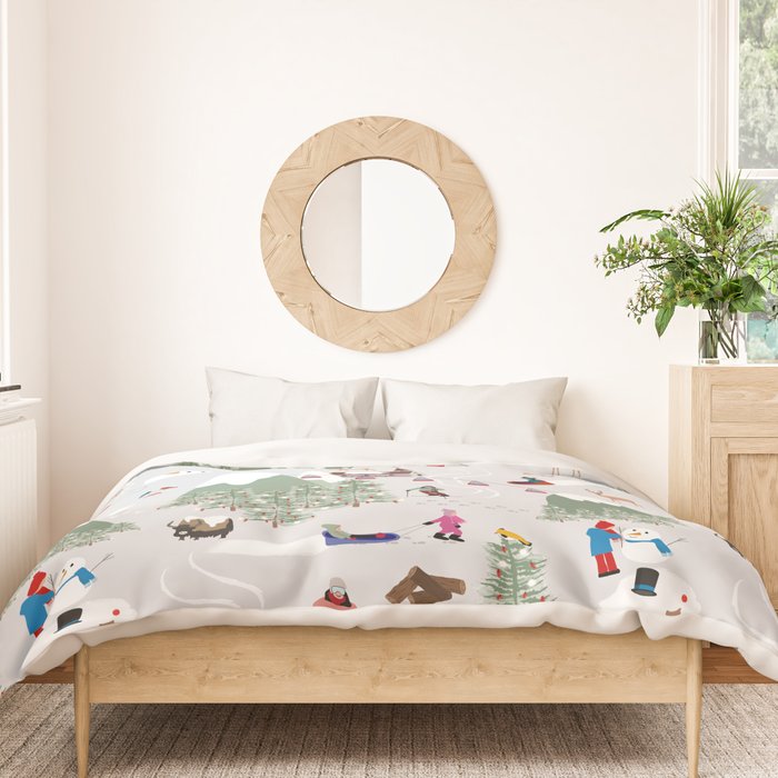 Snow Skiing Ski Slopes Landscape Duvet Cover Gallery Image 3