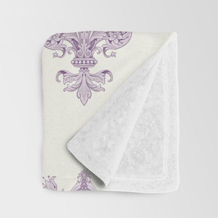French Lavender Fleur De Lis Throw Blanket Gallery Image 3