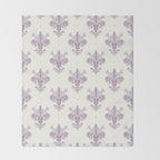 French Lavender Fleur De Lis Throw Blanket Gallery Image 2