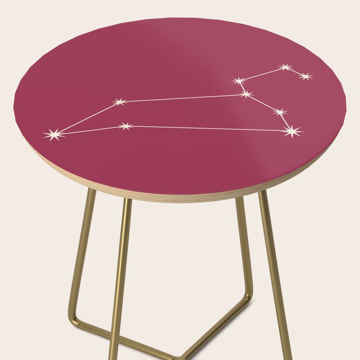 Leo Zodiac Star Constellation Line Art Pink Side Table Gallery Image 2