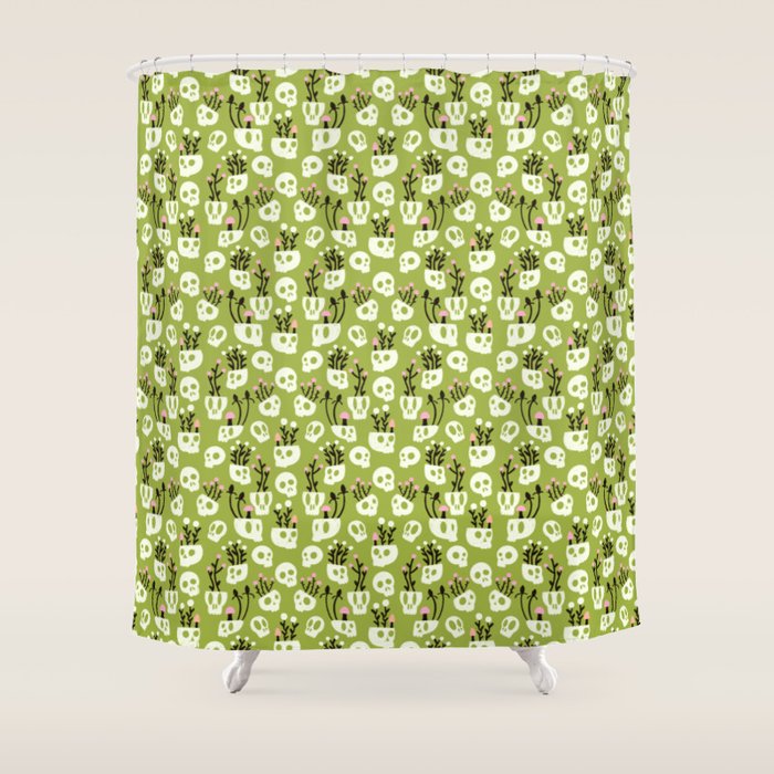 Botanical Heads Will Roll Shower Curtain Gallery Image 1