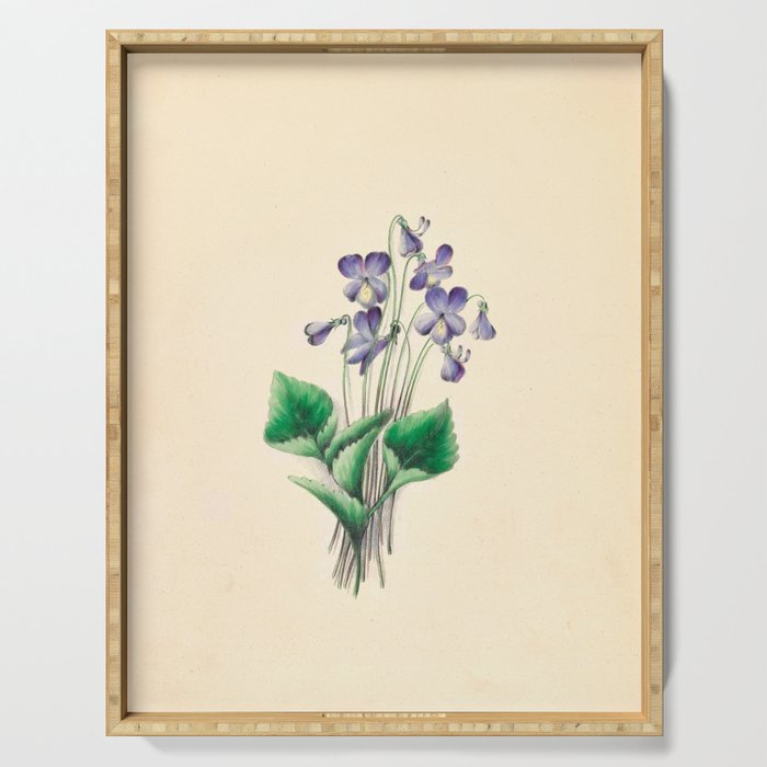  Violets by Clarissa Munger Badger, 1859 (benefitting The Nature Conservancy) Serving Tray Gallery Image 1
