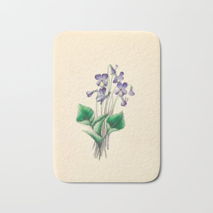  Violets by Clarissa Munger Badger, 1859 (benefitting The Nature Conservancy) Bath Mat Gallery Image 1