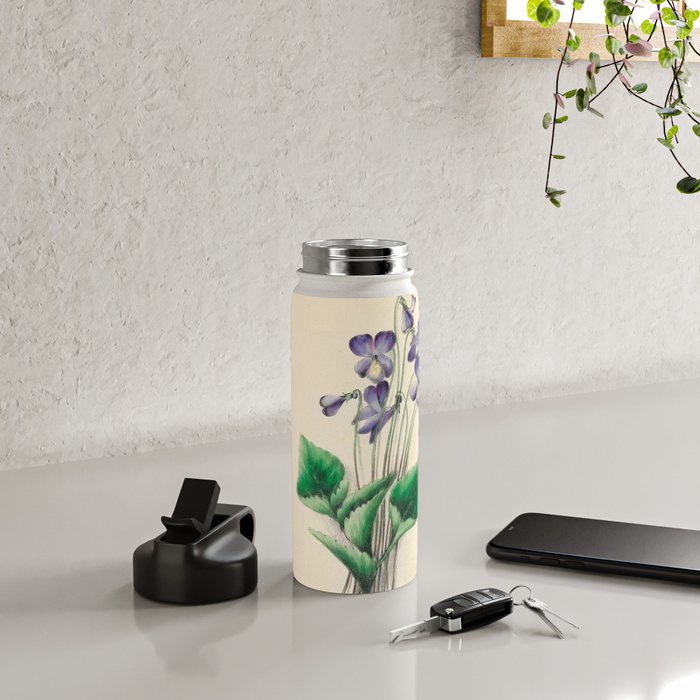 Violets by Clarissa Munger Badger, 1859 (benefitting The Nature Conservancy) Water Bottle Gallery Image 4
