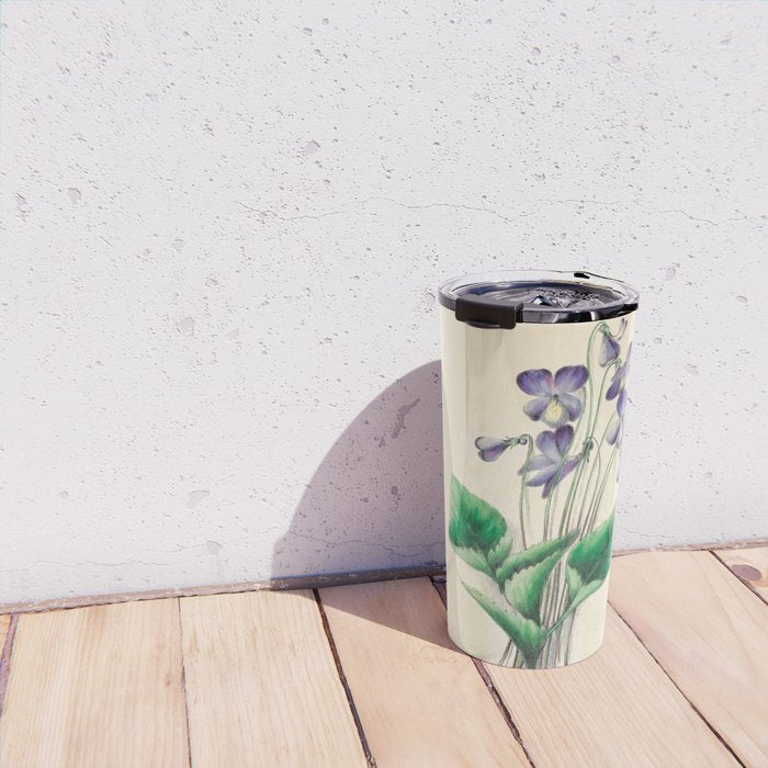  Violets by Clarissa Munger Badger, 1859 (benefitting The Nature Conservancy) Travel Mug Gallery Image 4