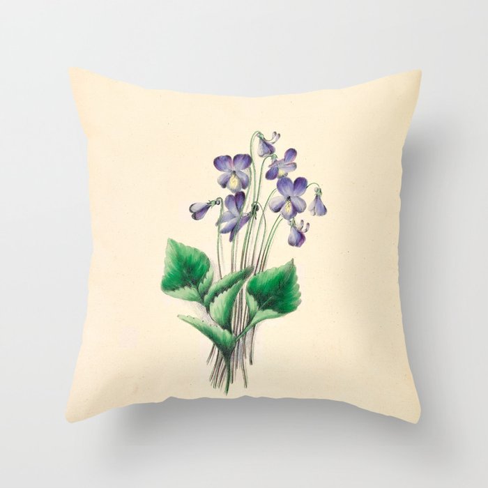 Violets by Clarissa Munger Badger, 1859 (benefitting The Nature Conservancy) Throw Pillow Gallery Image 6
