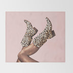 These Boots - Leopard Print II Throw Blanket Gallery Image 2