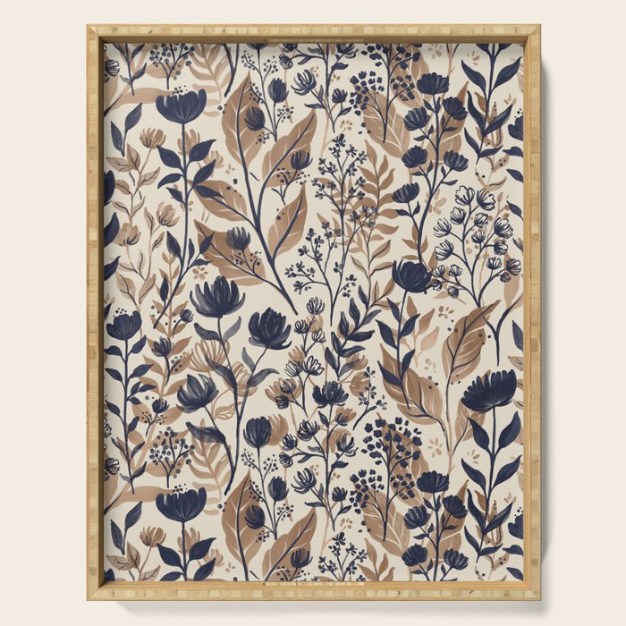 Moody Blooms Dark Neutral Serving Tray Gallery Image 1