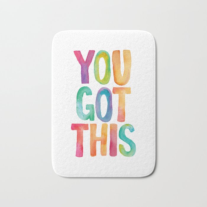 You Got This Rainbow Watercolor Bath Mat Gallery Image 1