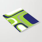 Midcentury Modern Abstract Lime Green Palm Springs Pattern with Navy Blue, Gray, and White Notebook Gallery Image 2