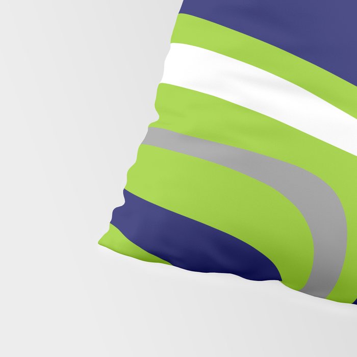 Midcentury Modern Abstract Lime Green Palm Springs Pattern with Navy Blue, Gray, and White Pillow Sham Gallery Image 4