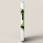 Midcentury Modern Abstract Lime Green Palm Springs Pattern with Navy Blue, Gray, and White iPhone Case Gallery Image 2