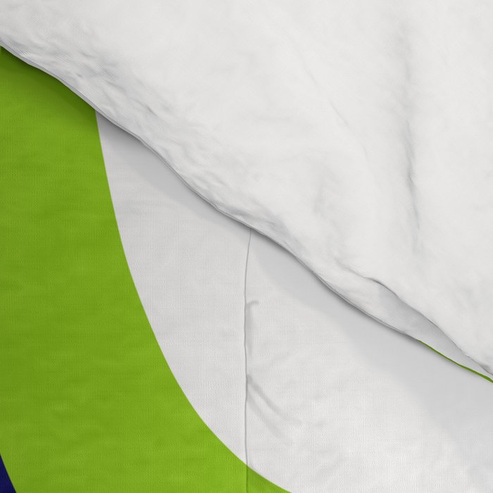 Midcentury Modern Abstract Lime Green Palm Springs Pattern with Navy Blue, Gray, and White Comforter Gallery Image 4