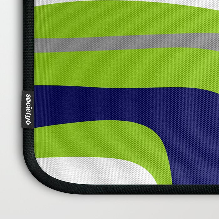 Midcentury Modern Abstract Lime Green Palm Springs Pattern with Navy Blue, Gray, and White Laptop Sleeve Gallery Image 3