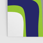 Midcentury Modern Abstract Lime Green Palm Springs Pattern with Navy Blue, Gray, and White Poster Gallery Image 3
