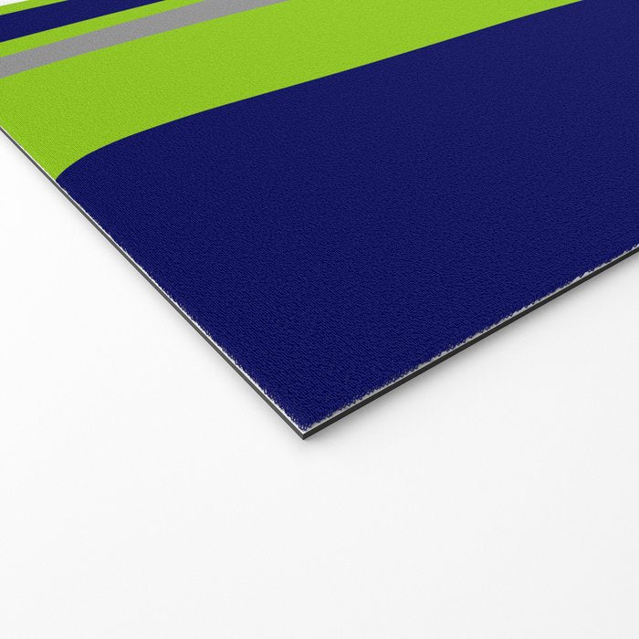Midcentury Modern Abstract Lime Green Palm Springs Pattern with Navy Blue, Gray, and White Welcome Mat Gallery Image 2