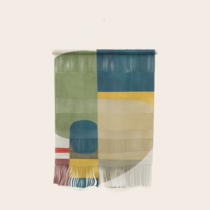 Green Tones Abstract Mid-Century Fall Artwork Wall Hanging Gallery Image 1