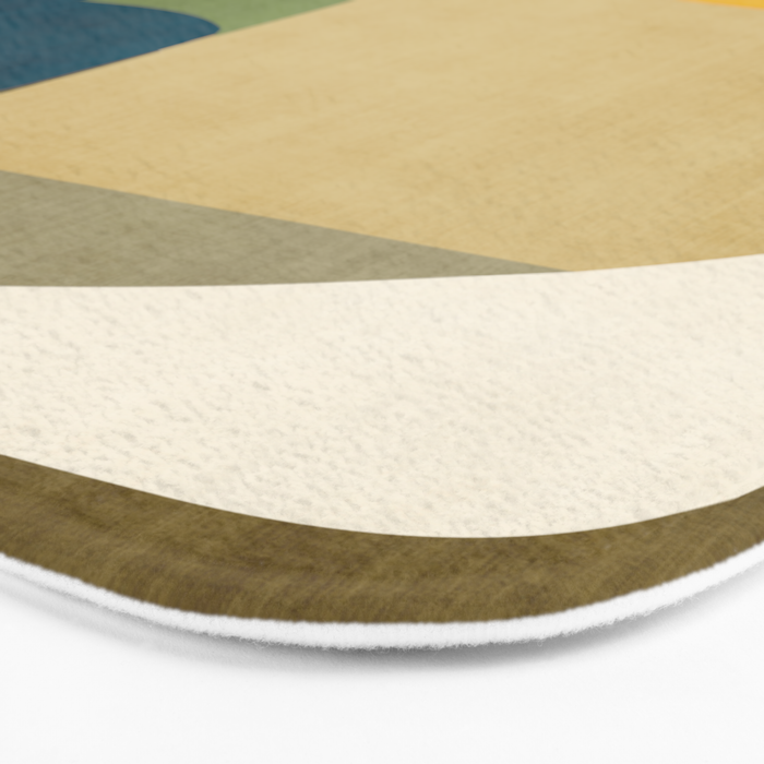 Green Tones Abstract Mid-Century Fall Artwork Bath Mat Gallery Image 3