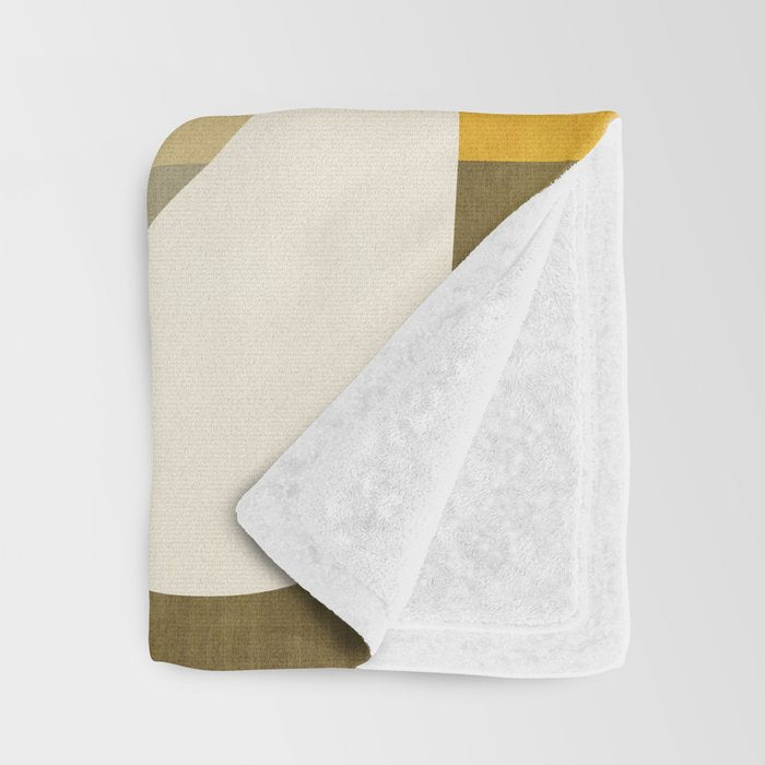 Green Tones Abstract Mid-Century Fall Artwork Throw Blanket Gallery Image 3