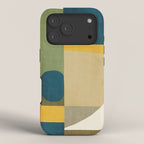 Green Tones Abstract Mid-Century Fall Artwork iPhone Case Gallery Image 3