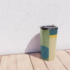 Green Tones Abstract Mid-Century Fall Artwork Travel Mug Gallery Image 4