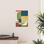 Green Tones Abstract Mid-Century Fall Artwork Poster Gallery Image 2