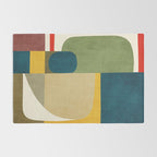 Green Tones Abstract Mid-Century Fall Artwork Rug Gallery Image 2