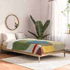 Green Tones Abstract Mid-Century Fall Artwork Comforter Gallery Image 2