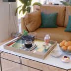 Green Tones Abstract Mid-Century Fall Artwork Serving Tray Gallery Image 2