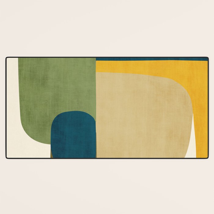 Green Tones Abstract Mid-Century Fall Artwork Desk Mat Gallery Image 3
