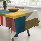 Green Tones Abstract Mid-Century Fall Artwork Tablecloth Gallery Image 3