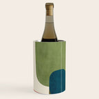 Green Tones Abstract Mid-Century Fall Artwork Wine Chiller Gallery Image 2
