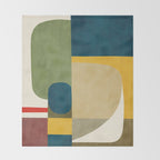 Green Tones Abstract Mid-Century Fall Artwork Throw Blanket Gallery Image 2