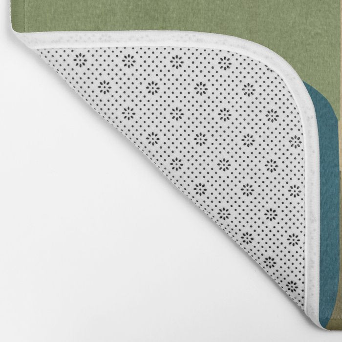 Green Tones Abstract Mid-Century Fall Artwork Bath Mat Gallery Image 2