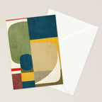 Green Tones Abstract Mid-Century Fall Artwork Stationery Card Gallery Image 2